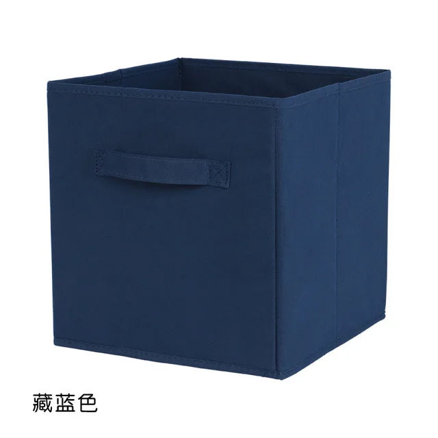 With Handle Storage Basket Non-woven Folding Fabric Storage Box Cube Bin For Children Toys Sundries Organizer Storage Bins