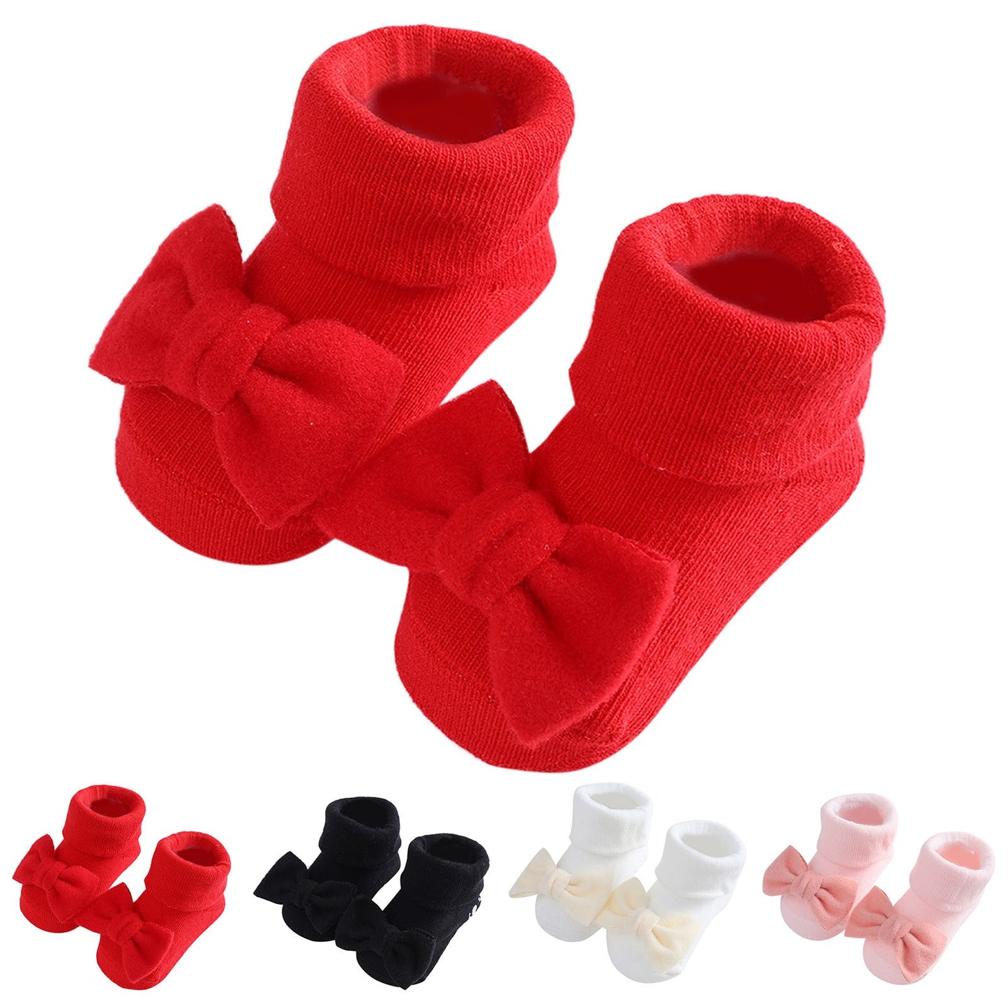 Toddler Baby Girls Socks Shoes Newborn Baby Floor Socks Bowknot Infant Baby Foot Socks First Walkers Prewalker Boots 0-12 Months