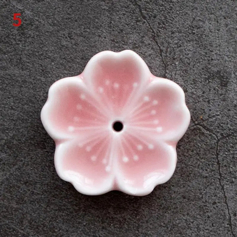 Cherry Blossom Incense Burner Home Ceramic Decor  Stick Holder Aromatherapy Censer Office Teahouse Ornament