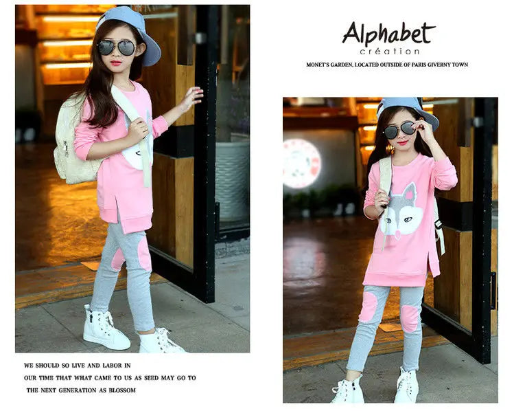 Girls Clothes Set Spring Autumn Jacket + Trousers Pants 2 PCS Children Clothing for Girl Teen Kids Girls Clothes 8 10 11 12 Year