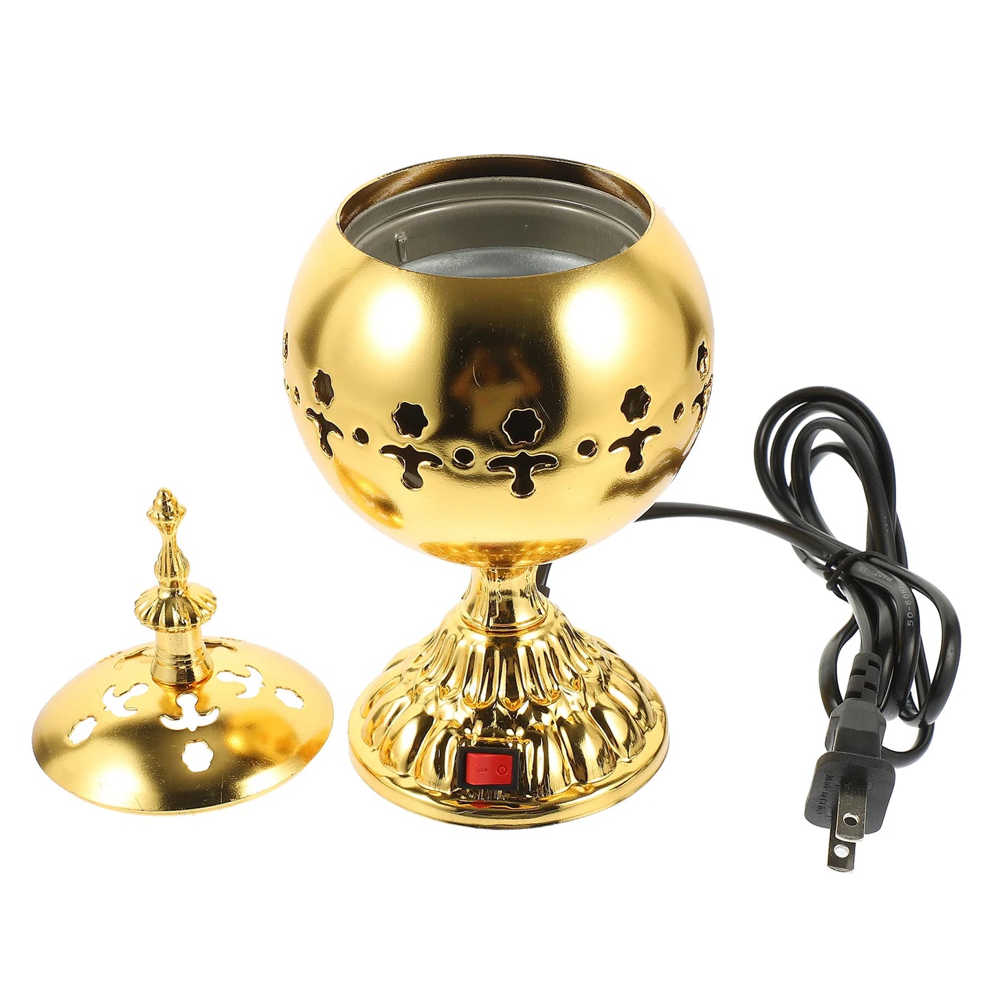 Home Electric Incense Burner Household Sandalwood Stove Metal Plug-in Middle Eastern Censer Holder Decor