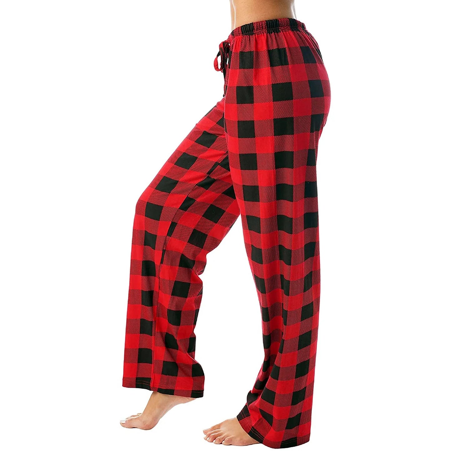 Women Christmas Pajama pants Autumn Winter Plaid Printed Pants Fashion Casual Wide Leg Pants Clothing Streetwear