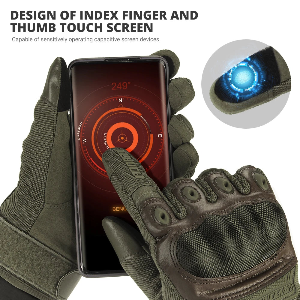 Full Finger Racing Motorcycle Gloves Touchscreen Antiskid Wearable Large Size XXL Black Moto Motocross Tactical Gloves Men Women