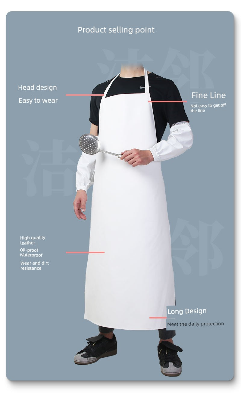 Food Factory White Pu Vest For Home Neck-Hanging Apron