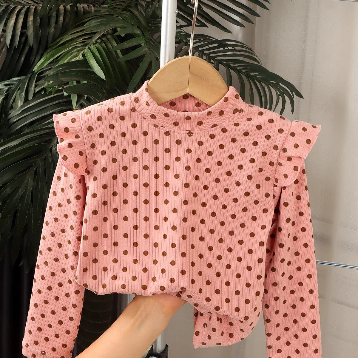 Kids Long Sleeved Undershirt Girls Cute Floral Dots T-shirt 2-10T Children Boys Sweet Tops Bottoming Shirt  t shirt for kids boy