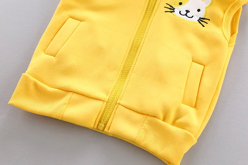 Winter Baby Fleece Clothing Sets Autumn Boys Girls Cotton Thicken Hooded Sweater Cartoon Bear Pants 3Pcs Kids Warm Outfits