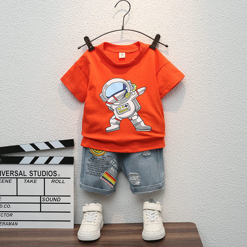 Children Summer Casual Clothes Suit Baby Boys Girls T-Shirt Short Pants 2pcs/sets Kids Infant Coat Toddler Suit 1 2 3 4 5 Years