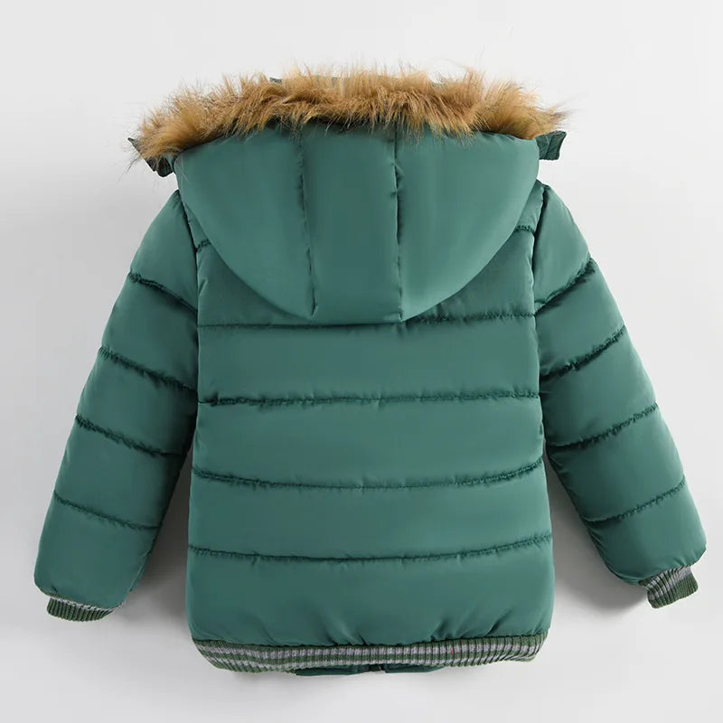 2 3 4 5 6 Years Winter Baby Boys Jacket Classic Keep Warm Fashion Girls Coat Hooded Zipper Outerwear Birthday Gift Kids Clothes