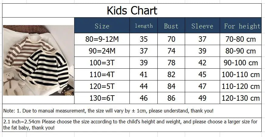 Fashion Children Boys Long Sleeve Striped T-shirt Tops Loose Kids Autumn Clothing Crewneck Pullover Baby Girl Blouse Sweatshirt