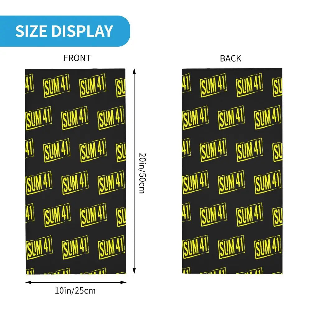 Sum 41 Band Bandana Neck Gaiter Printed Mask Scarf Multifunctional Headwear Running for Men Women Adult Breathable