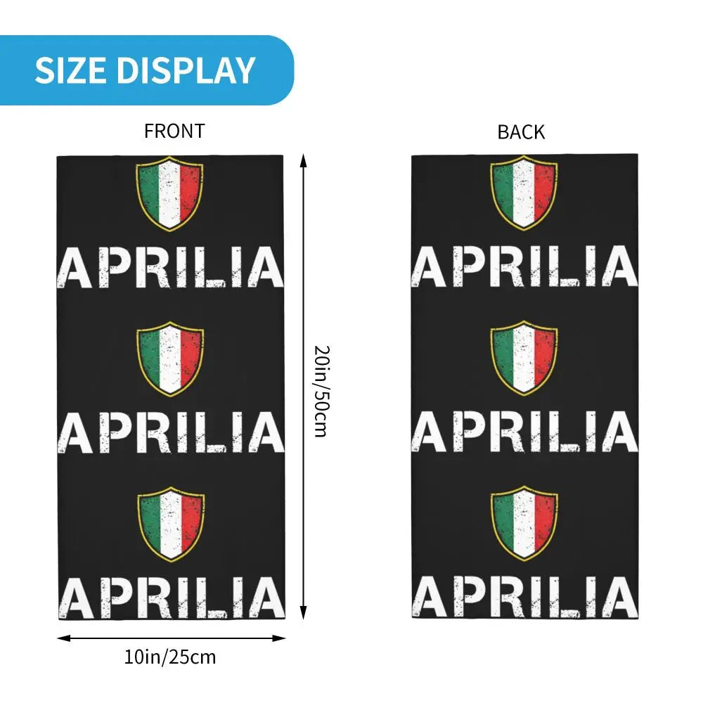 Italia Aprilia Racing Bandana Neck Cover Printed Motorcycle Mask Scarf Multifunctional Face Mask Hiking Unisex Adult Breathable