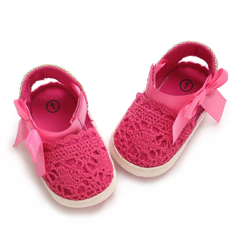 Summer Fashion Baby Shoes 0-18M Girl Baby Bow Casual Sandals Soft Sole Comfortable Baby Walking Shoes