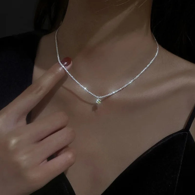 Fashion Trend Unique Design Elegant Exquisite Simple Zircon Star Snake Bone Chain Necklace Women Jewelry Party Gift Wholesale