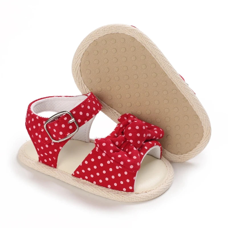 Summer baby girl sandals red festive and cute flower baby shoes soft rubber soles comfortable and casual baby walking shoes