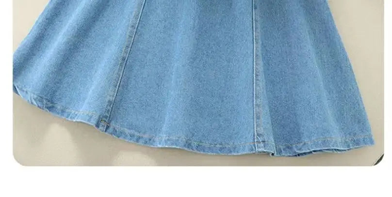 Kids Girls Denim Set 2023 Spring New Children's Clothing Girls Big Boy Yangpai Spring And Autumn Set Skirt Girls Dress