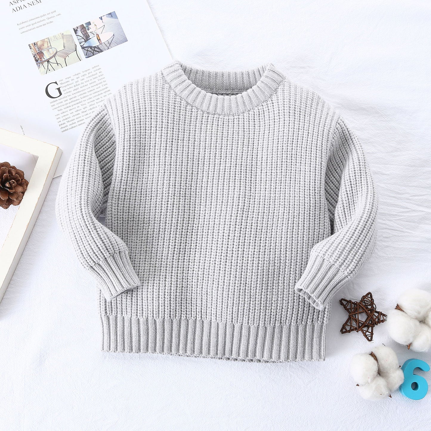 Children Baby Loose Sweater Knitted Autum Winter Baby Boy Girl Clothes Round Neck Kid Toddler Girl Boy Pullover Baby Outerwear