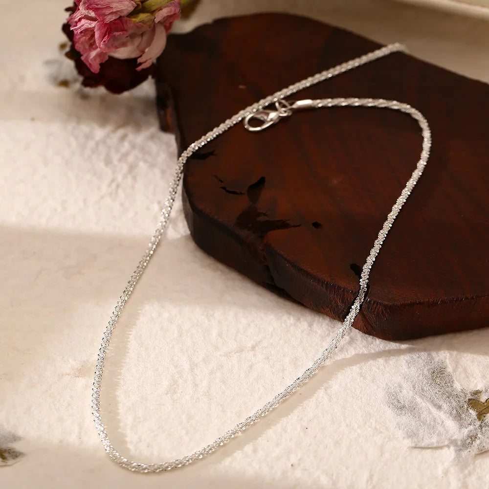 Silver Color Sparkling Necklace For Women Trendy Clavicle Chain Choker Girls Korean Wedding Party Jewelry Accessories