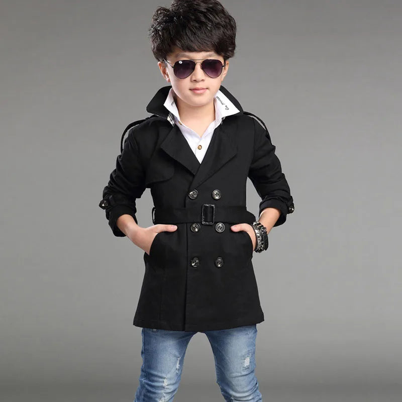 New Boys Winter Coat High Quality Fashion Double Breasted Solid Wool Coat For Boys Kids Wool Coat Jacket Boys Children Outerwear