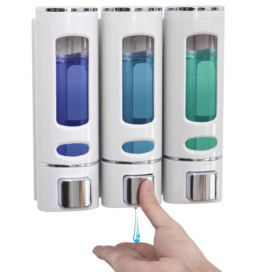 2Pcs/3Pcs 400ml Shower Soap Dispenser Wall Mounted Shampoo and Conditioner Dispenser Adhesive Handwashing Fluid