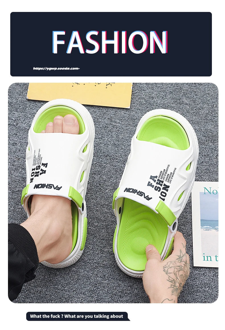 Soft and Comfortable Thick Bottom Sandals Beach Shoes Wear-resistant Indoor and Outdoor Bathroom Unisex Men's Slippers Fashion