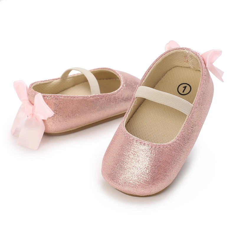 Baby Shoes Spring and Autumn Girl Baby Fashionable, Soft, Comfortable, Sweet Princess Shoes Rubber soles, Non slip Walking Shoes