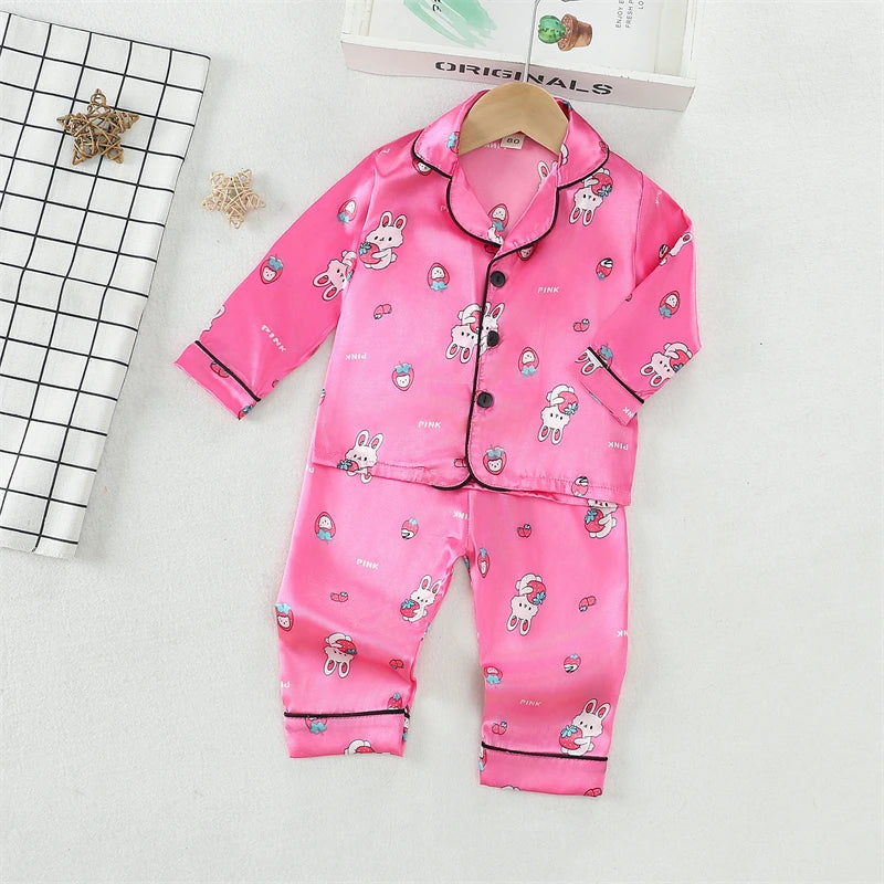 Autumn Baby Girls Clothes Set Children Pajamas Long Sleeved Shirt Pants 2Pcs/Sets Kids Sleepwear Toddler Clothing Infant Costume