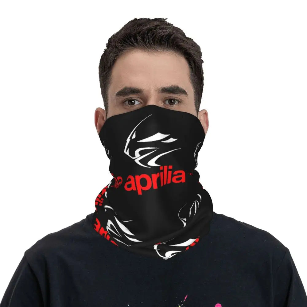 Aprilia Motorcycle Bandana Neck Cover Printed Motorcycle Racing Wrap Scarf Warm Face Mask Cycling for Men Women Adult All Season