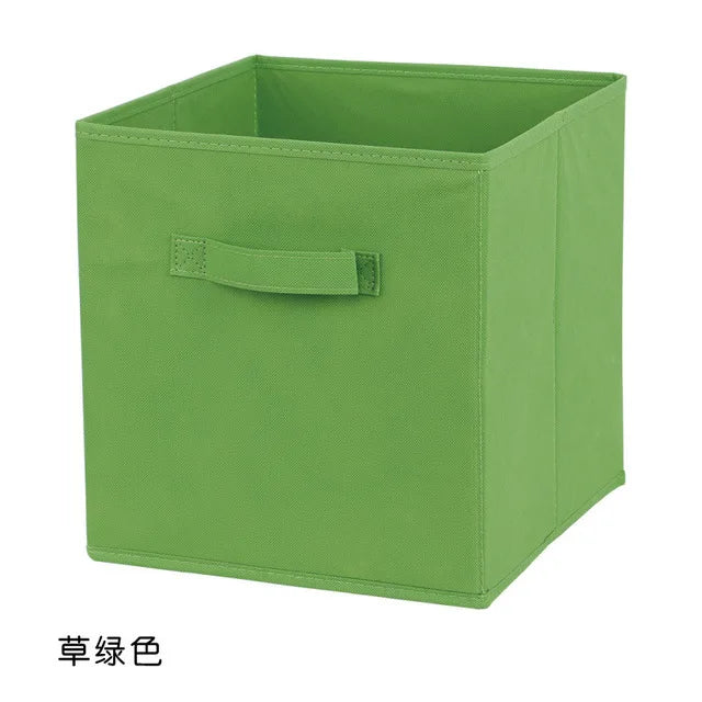 With Handle Storage Basket Non-woven Folding Fabric Storage Box Cube Bin For Children Toys Sundries Organizer Storage Bins