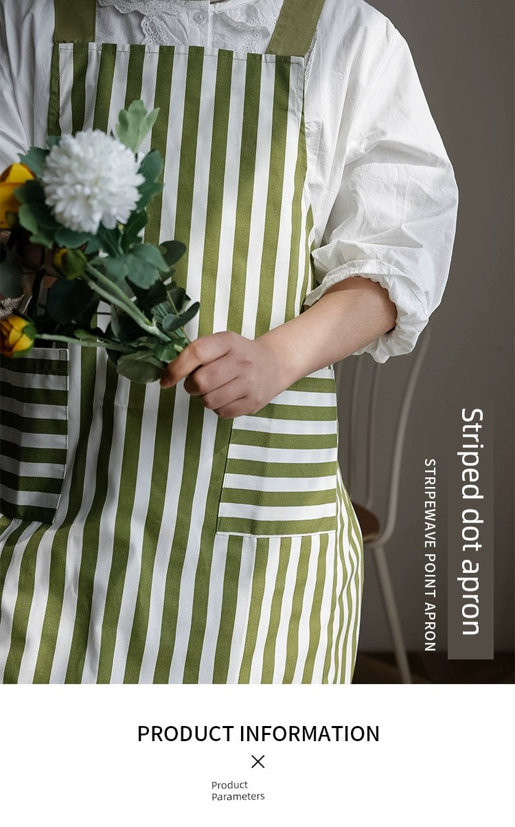 Fresh Stripes Cotton Suspender Milk Tea Shop Kitchen