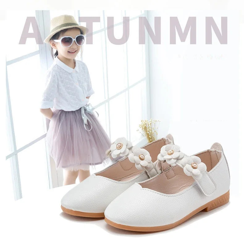 Children Dancing Shoes Kids Princess Shoes Girls Soft Bottom Breathable Leather Footwear  Students Non-slip Performance Footwear