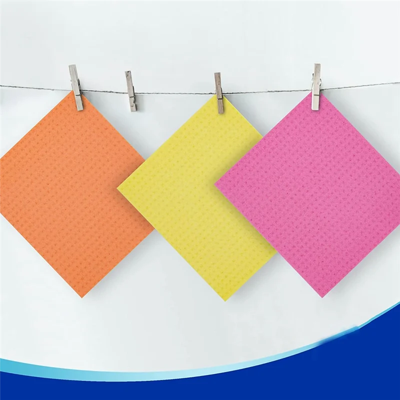 Reusable Dish Cloths, Cellulose Sponge Cloth for Kitchen, Absorbent Cleaning Cloth, 10 Pack, Multi Colors