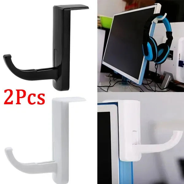 1-2pcs Universal Headphones Stand Headphone Headset Hanger Punch-free Wall Mounted PC Monitor Earphone Stand Rack Hook Holder