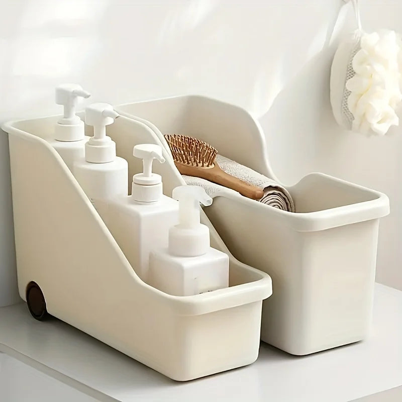 1pcKitchen Basket Toiletries bin bathroom sink on wheels basket