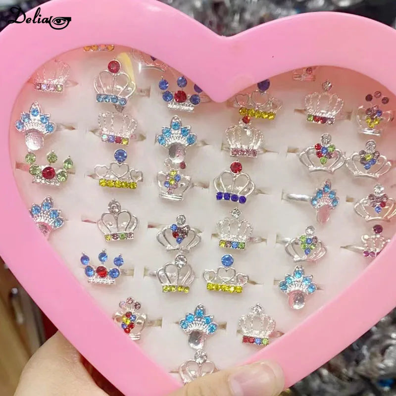 1/10pcs Cute Cartoon Kids Rings Kawaii Korean Children Girls Flower Bow Alloy Enamel Finger Ring Child Jewelry Gift