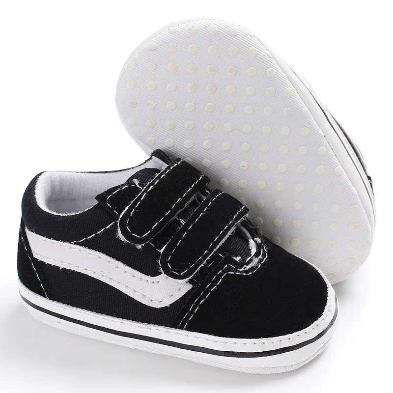 Baby Unisex Canvas Sneakers Classic Stripes Casual Baby Boy Girl Shoes Anti-slip Soft First Walkers Infant Baby Shoes