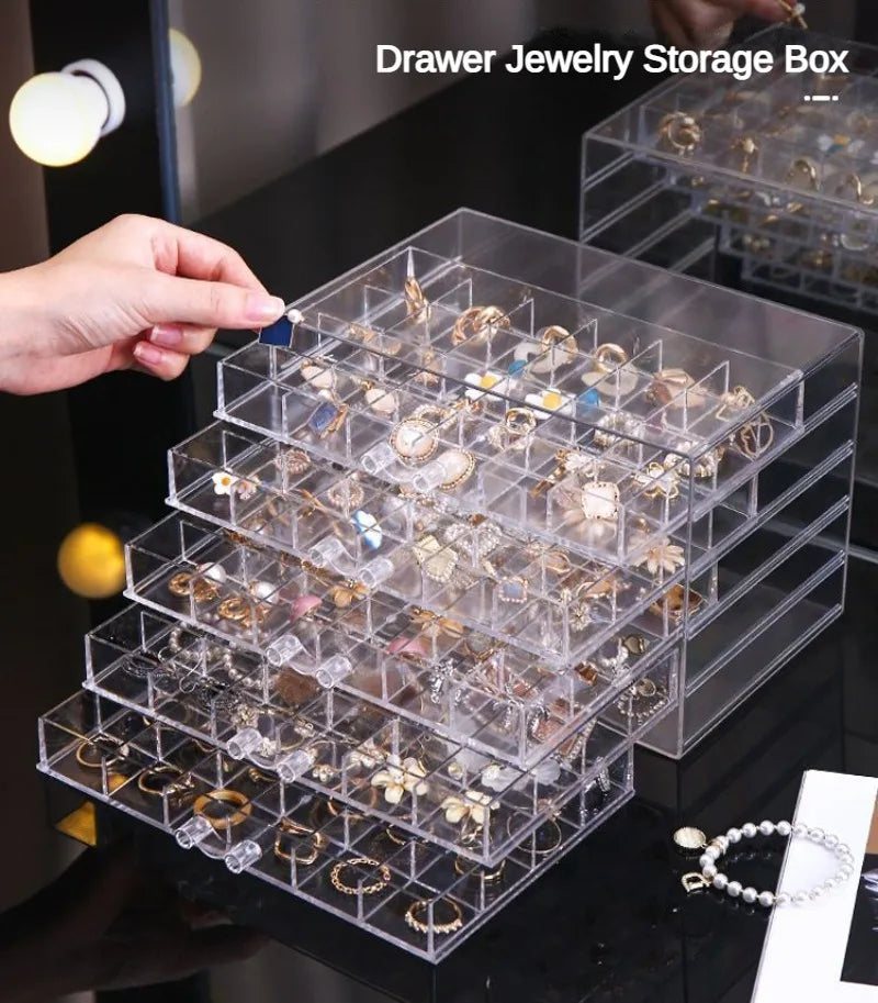 31/72/79/120 Grids Earring Earbuds Storage Boxes Acrylic Jewelry Organizer Stackable Nail Art Diamond Display Stand Drawer