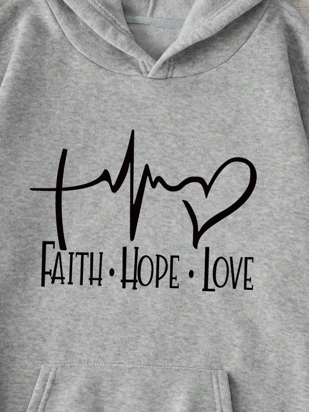 Faith Hope Love Letter Graphic Women Hoody Street Casual Loose Sweatshirt Autumn Fleece Hooded Hip Hop O-Neck Clothing Female