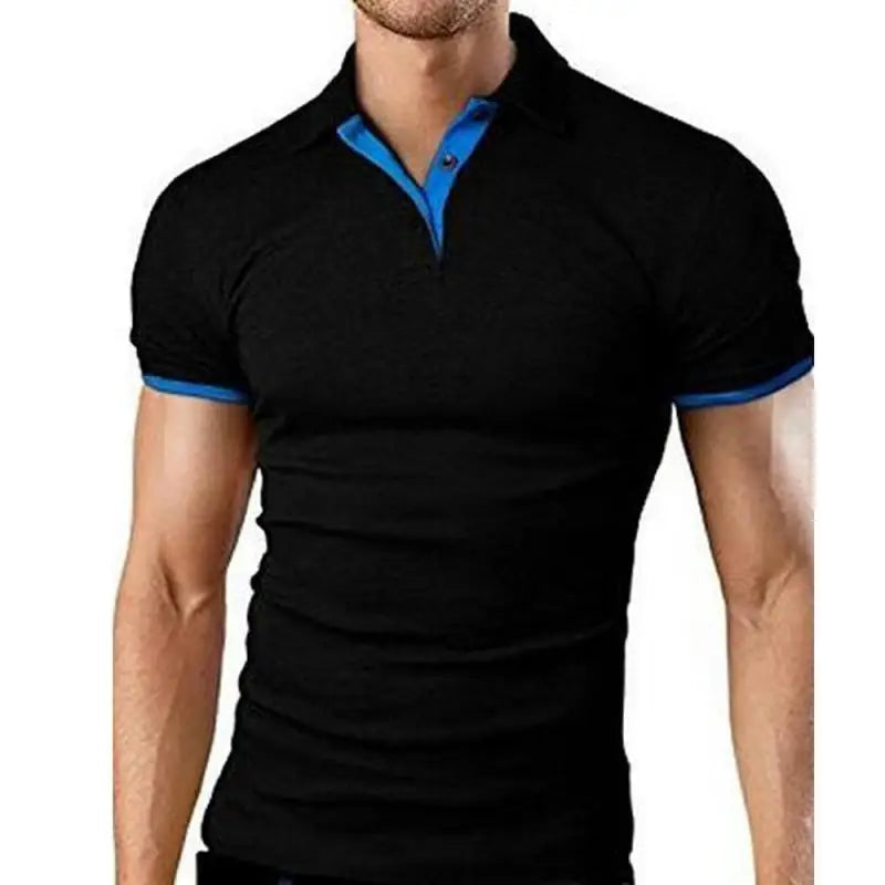 New Polo Shirt Men Summer Stritching Men's Shorts Sleeve Polo Business Casual Contrast Color Men Polos Shirt Tee Brand Clothes