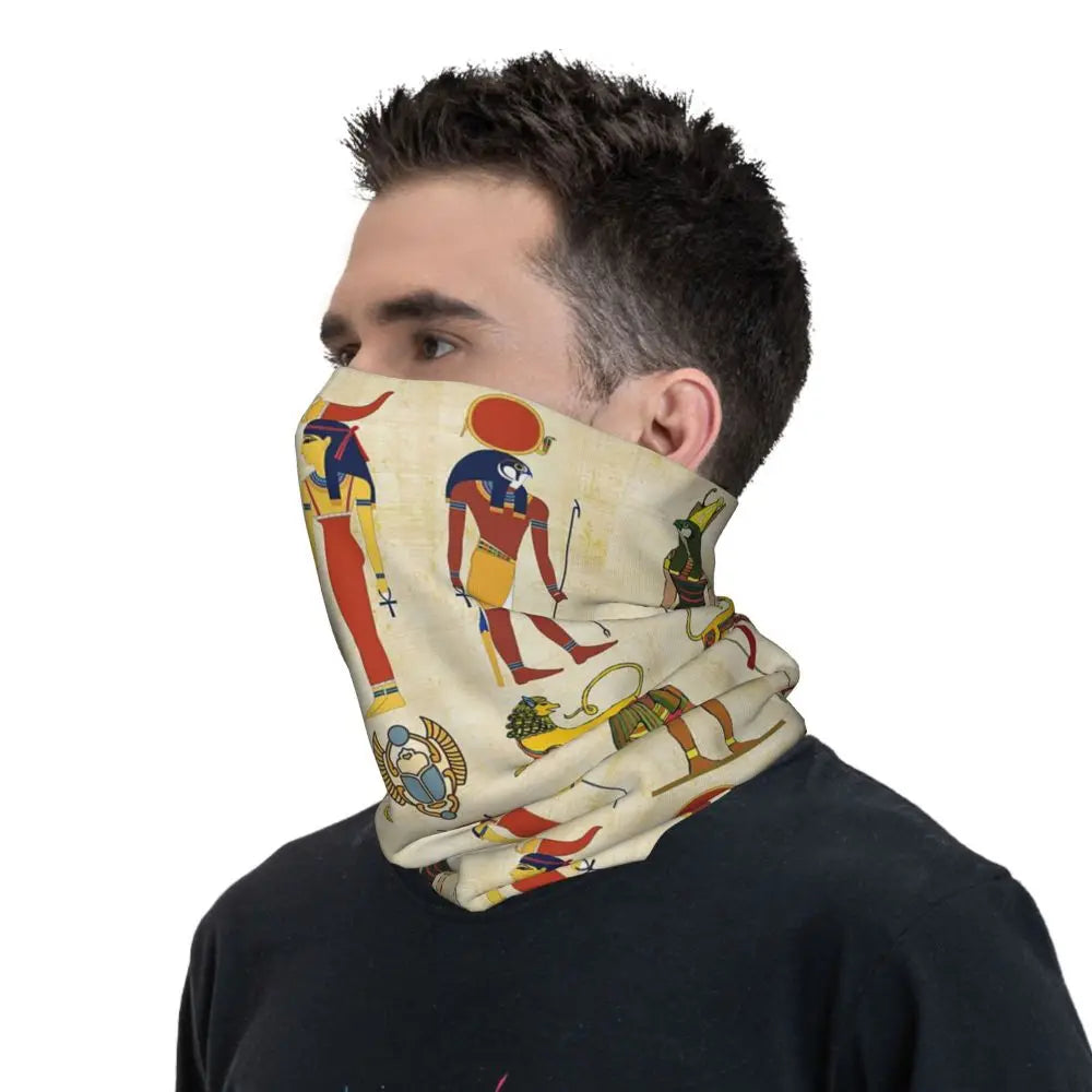 Egyptian Gods And Pharaohs Bandana Neck Gaiter Printed Mask Scarf Multifunction Headwear Running Unisex Adult Winter