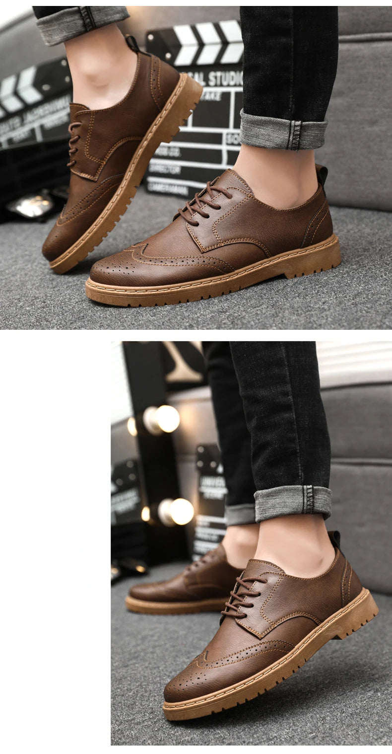 2024 New Men Oxford Shoes Luxury High Quality Brogue Dress Shoes for Men Classic Business Leather Shoes Fashion Men Casual Shoe