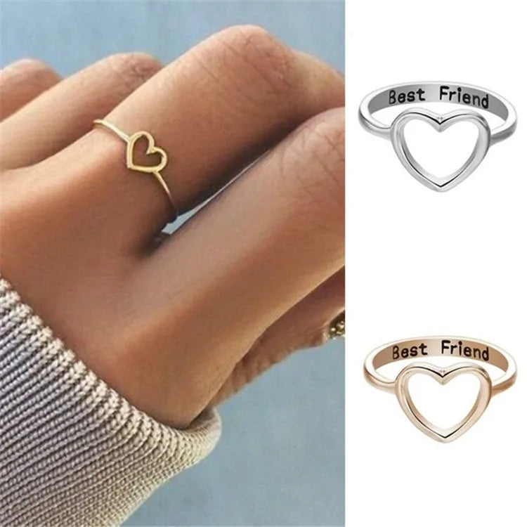 fashion Delicate Double Heart Finger Ring For Women CZ Zirconia Crystal  Hollow Out Wedding Party Ring Gifts 2021