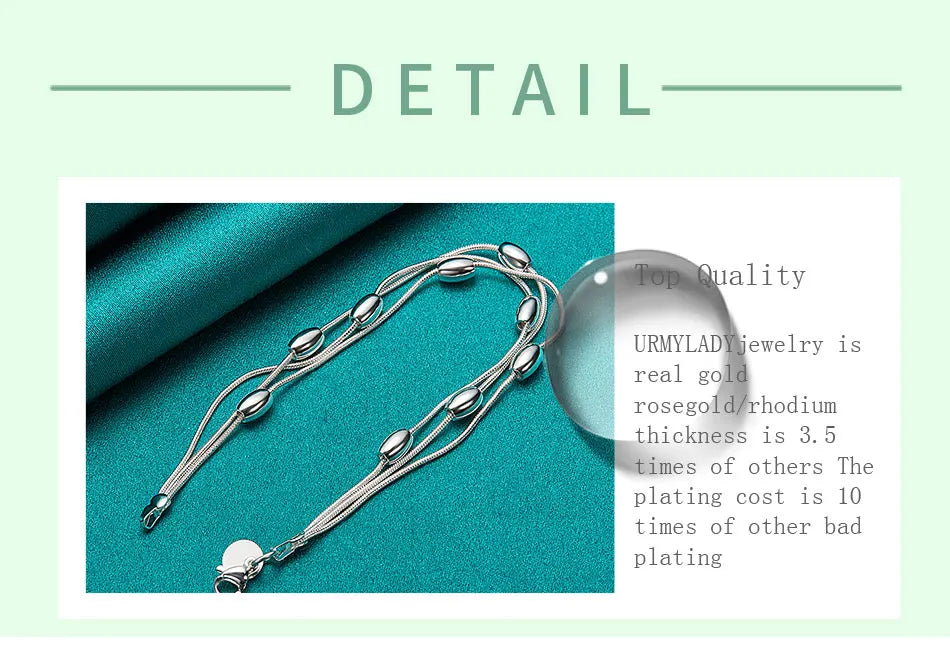 925 sterling silver bracelet chain fashion design product beautiful Jewelry High quality Bracelet bead for women lady wedding