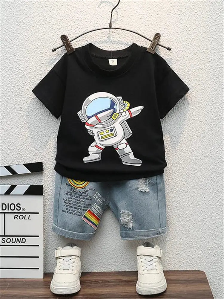 Children Summer Casual Clothes Suit Baby Boys Girls T-Shirt Short Pants 2pcs/sets Kids Infant Coat Toddler Suit 1 2 3 4 5 Years