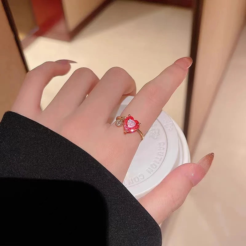 New Fashion Trend Unique Design Elegant Delicate Retro Simple Camellia Open End Adjustable Ring Women Jewelry Party Premium Gift