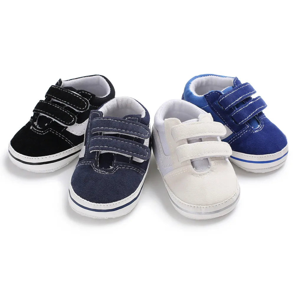 Baby Unisex Canvas Sneakers Classic Stripes Casual Baby Boy Girl Shoes Anti-slip Soft First Walkers Infant Baby Shoes