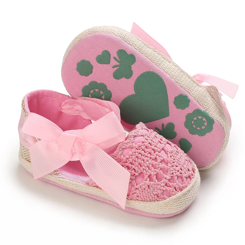 Summer Fashion Baby Shoes 0-18M Girl Baby Bow Casual Sandals Soft Sole Comfortable Baby Walking Shoes