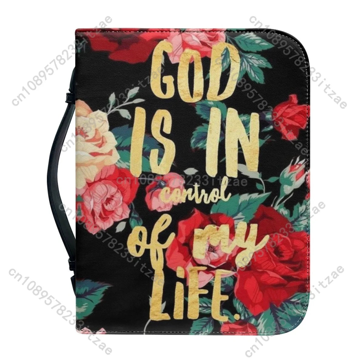 Bible Bag for Ladies Handbags PU Leather Zipper Handle Bible Cover Case Practical Church Gathering Scripture Carrying Book Case