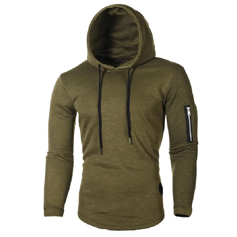 New Spring Men's Hooded T Shirt Slim Fit Cotton Long Sleeve Casual Zipper T-shirts Tops and Tees Hoodies Tshirt for Men  MY174