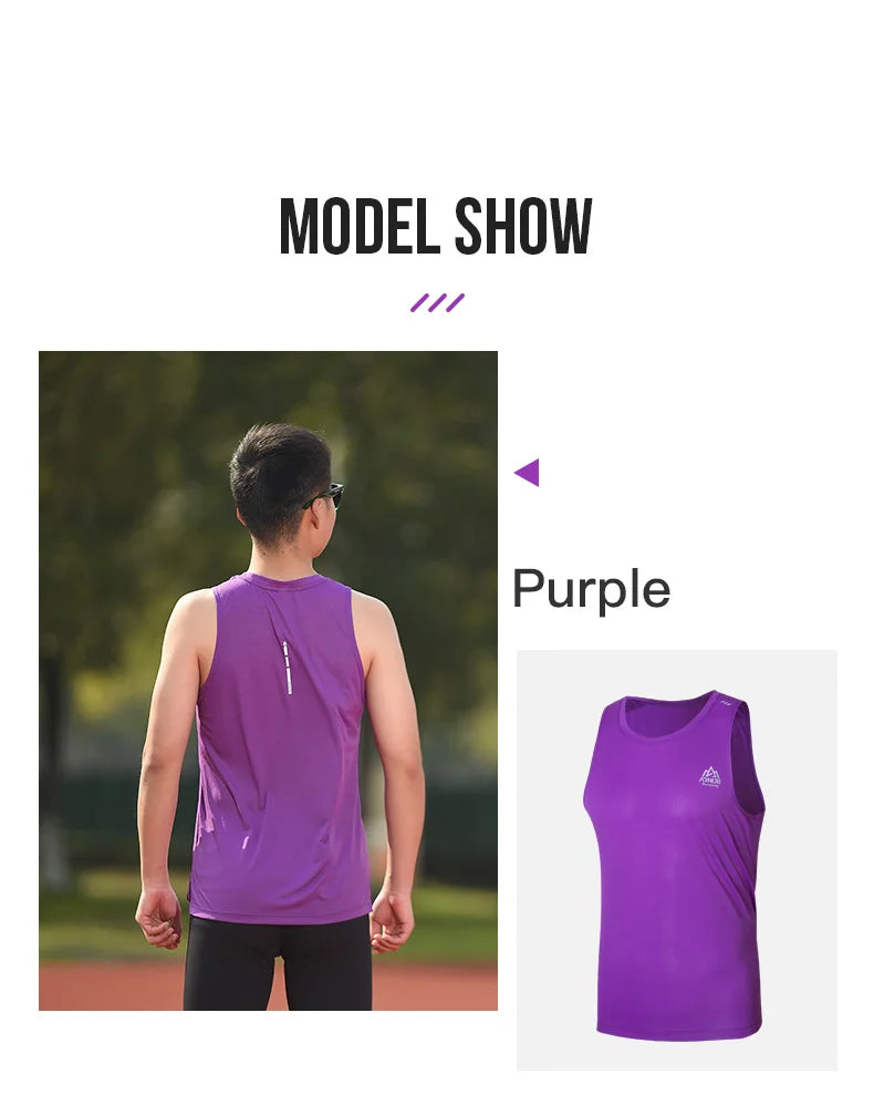 AONIJIE FM5126 Man Male Quick Drying Sports Undershit Running I-shaped Vest Sleeveless Summer Tank Top For Marathon Fitness