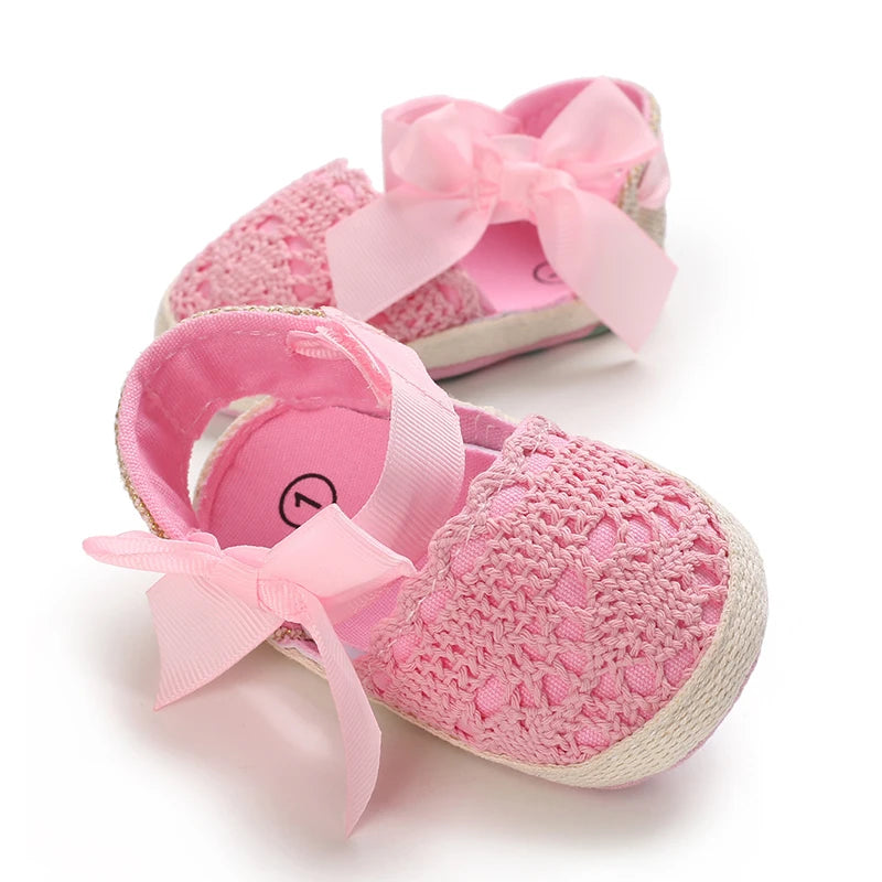 Summer Fashion Baby Shoes 0-18M Girl Baby Bow Casual Sandals Soft Sole Comfortable Baby Walking Shoes